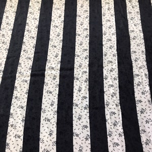 striped viscose fabric, crepe de chine viscose, black on white striped fabric 100% viscose, smooth silky 150cm wide