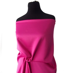 Hot Pink stretch satin Fuchsia crepe satin fabric 2 ways stretch polyester spandex 150cm 60 inches