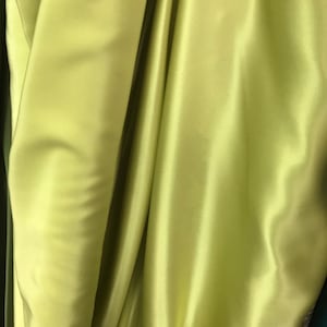 green satin fabric, lime green pure silk satin 85g per square meter medium weight 19mm 19 momme weight European production premium qua image 2