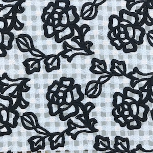 Black on white Guipure lace fabric high end vintage Marco Lagattolla