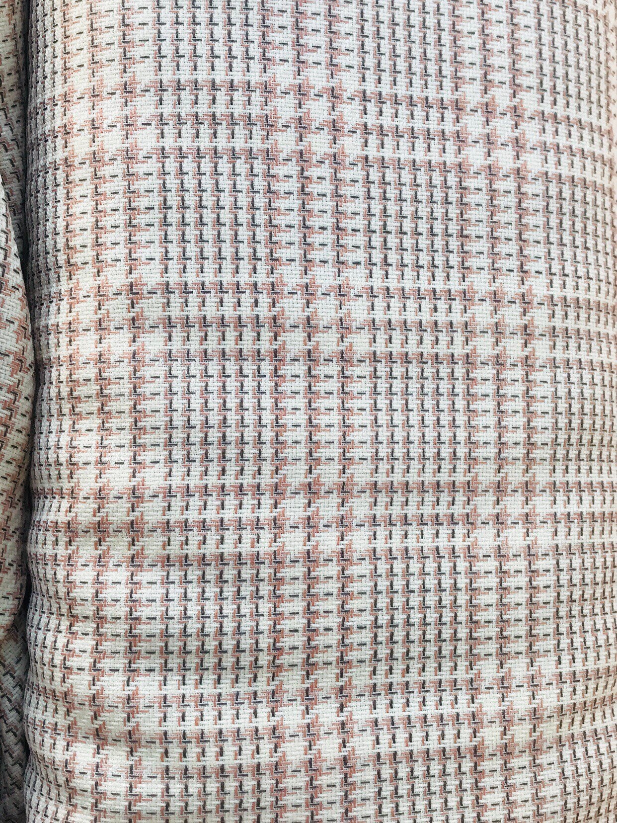 Large Check Fabric, Ivory Check Design Fine Wool Suiting