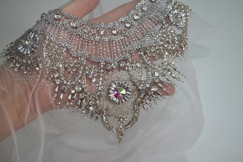 Neckline Applique Embellishment Necklace Metallic Thread Etsy