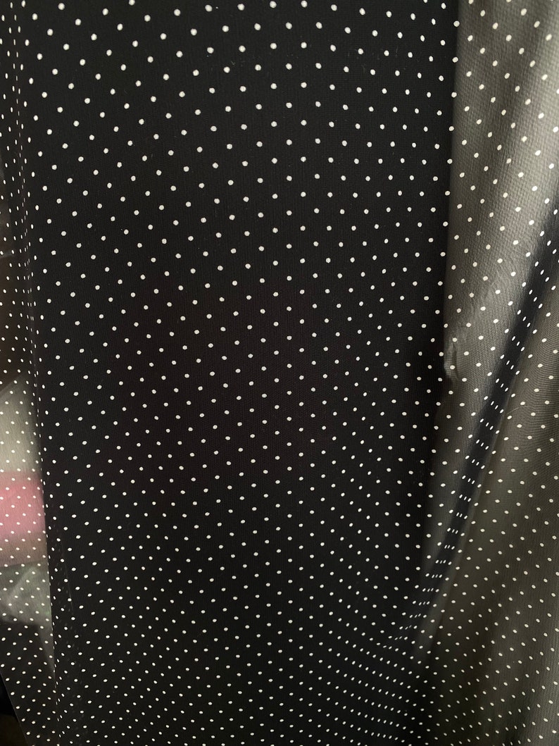 Chiffonstoff Micro dot, Chiffonstoff Mini Polka dot, Blauweißer Fleckenstoff, schwarzer und weißer Fleckenstoff Bild 9