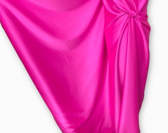 Hot pink crepe satin fabric 2 ways stretch polyester spandex 150cm 60 inches