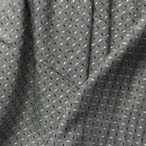 black on white chambray fabric