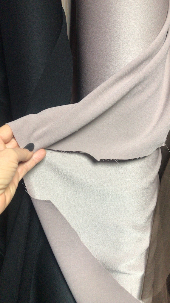 Taupe Pink stretch crepe fabric, 2 way stretch pebble crepe textured  polyester spandex 150cm 60 inches