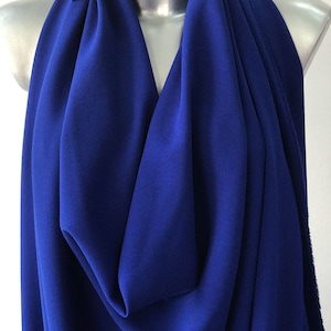 Cobalt blue stretch crepe fabric 2 way stretch pebble crepe textured polyester spandex 150cm 60 inches