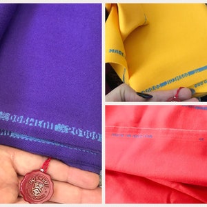 Pure wool suiting fabric Dormeuil 50000 yellow coral purple high end wool suiting