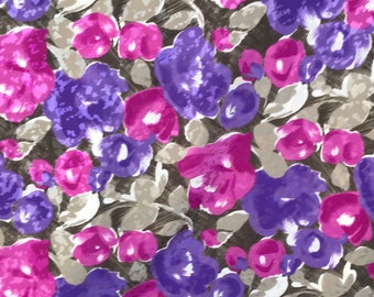 estampa jacquard de poliéster, tecido floral rosa roxo, tecido para vestido de verão floran com 140 cm de largura