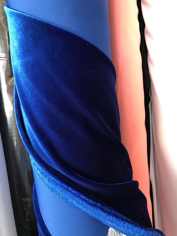 Cobalt blue Stretch Velvet fabric velvet spandex velvet Etsy