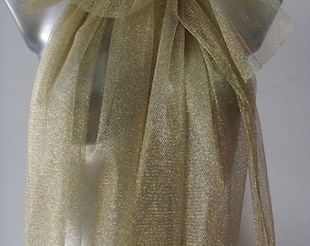 Gold tulle Metallic tulle mesh, Christmas Tablecloth Tutus Skirts Garters millinery Hat party decoration 150cm 60&quot;