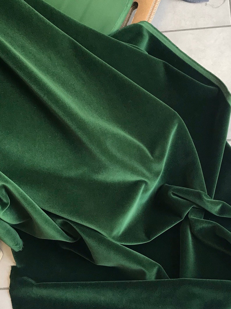 Green cotton velvet fabric grass green velvet fabric premium Etsy