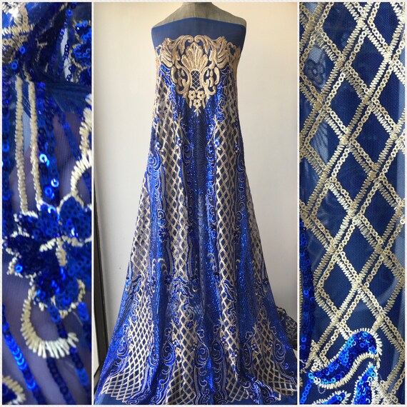 cobalt blue and gold dress Short Babydoll Homecoming Dress with Gold Embroidery– PromGirl