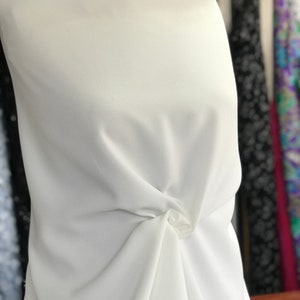 Pure white, Off white stretch crepe fabric, 2 way stretch pebble crepe textured polyester spandex 150cm 60 inches