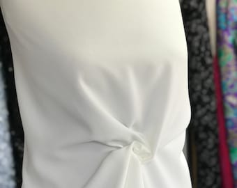 Pure white, Off white stretch crepe fabric, 2 way stretch pebble crepe textured polyester spandex 150cm 60 inches