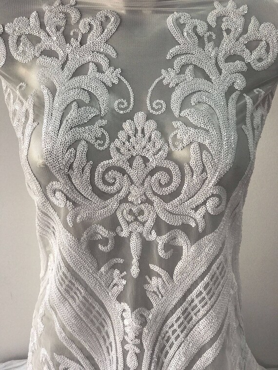 Off White Bridal Lace Fabric in Baroque Design White | Etsy
