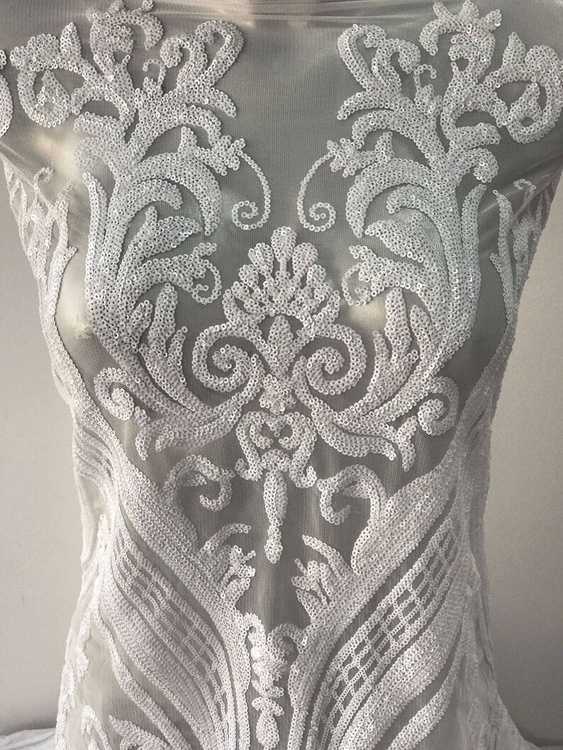 white wedding lace fabric