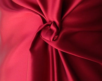 Dark Red Burgundy satin fabric pure silk satin medium weight 19mm 19 momme weight European production premium quality