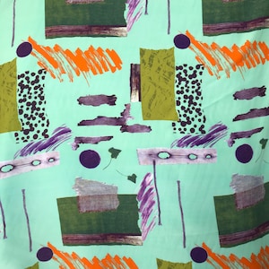viscose print fabric, abstract print viscose fabric, crepe de chin viscose fabric, summer dress tunic fabric 140cm wide