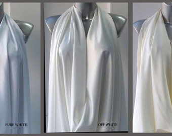 White polyester satin fabric, poly spandex heavy Duchess satin,  de luster dull satin, heavy stretch bridal under lace 150cm 60 inches