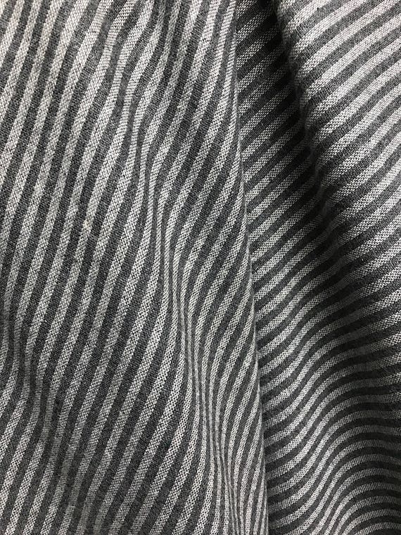 Grey white stripe fabric acrylic flannel pin stripeWinter fabric