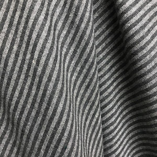 Grey white stripe fabric acrylic flannel pin stripeWinter fabric