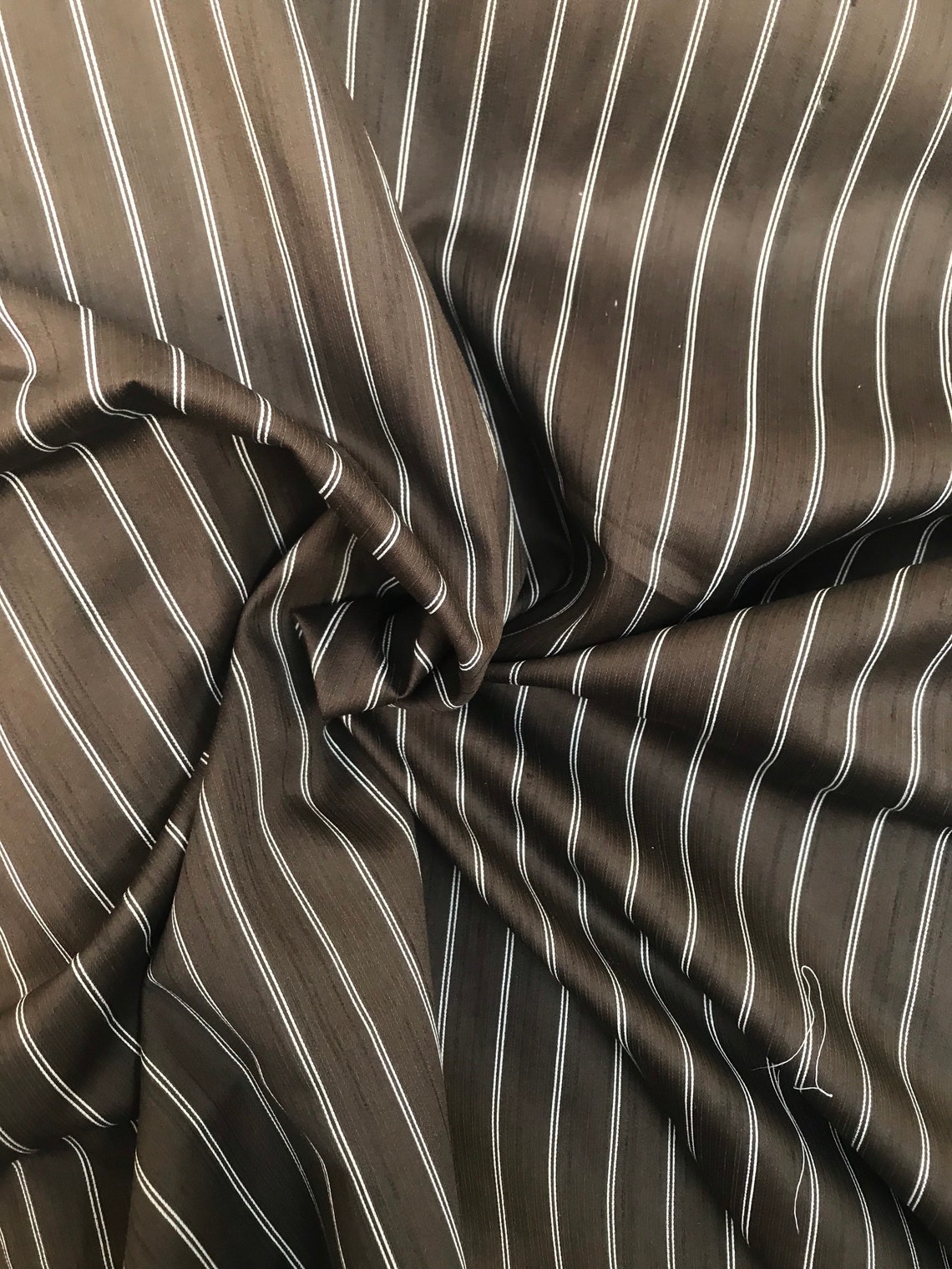 White on Brown Striped Cotton Fabric Woven Stripes 150 Cm 60 - Etsy