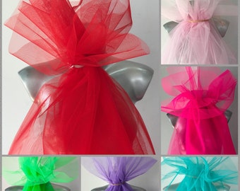 Hard stiff tulle mesh netting fabric 3 meters wide red pink green back purple