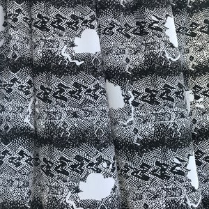 black on white mixed silk print fabric python design snake skin print fabric 140cm wide