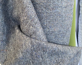 grey greys boucle tweed winter suit coat fabric wool polyester