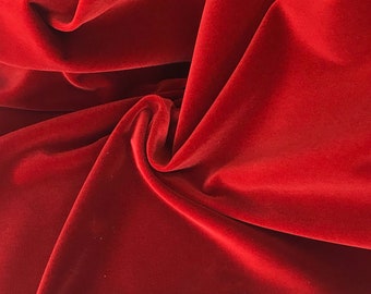 Red cotton velvet fabric, premium quality by Niedieck 150cm wide velvet coating 307 g/sqm