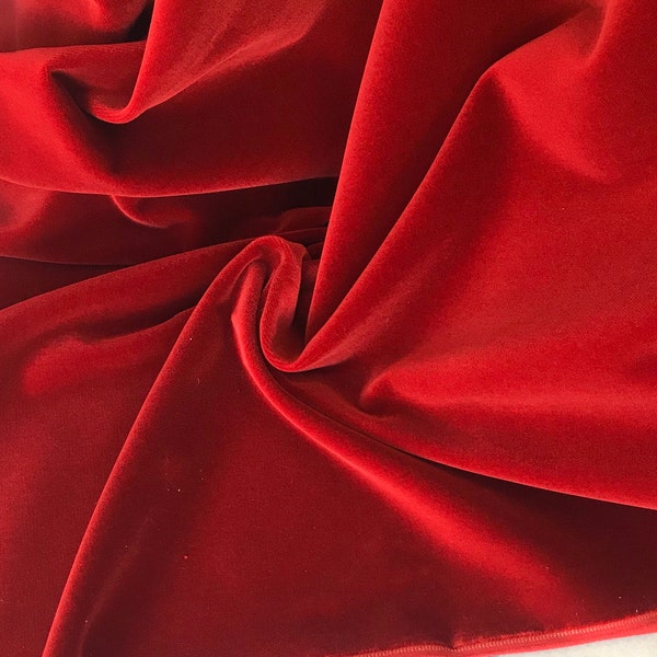 Red cotton velvet fabric, premium quality by Niedieck 150cm wide velvet coating 307 g/sqm