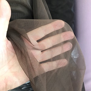 Brown dark skin stretch net 4 way stretch mesh tulle spandex elastane fabric African skin Bridal Illusion tulle for darker skin tones 150cm image 5