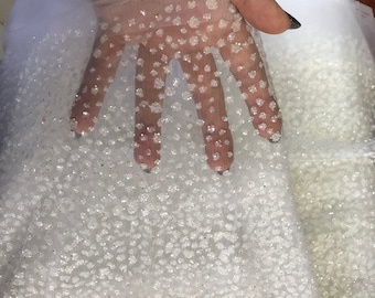 glitter tulle, white tulle translucent glitter, glitter clusters, bridal tulle, wedding dress bridal skirt, trail