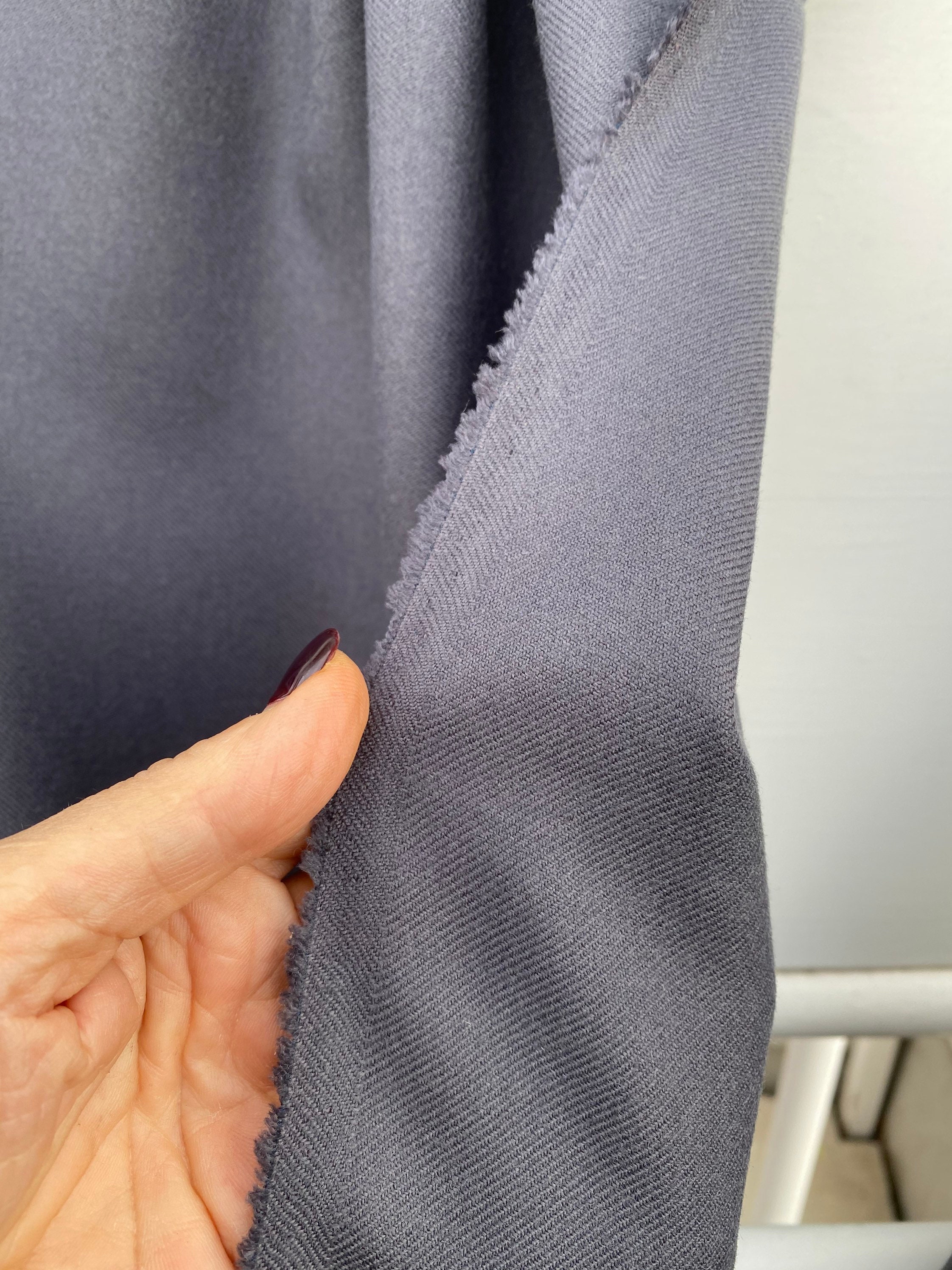 Graue Wolle Stoff Poly Wolle Grau Serge Stoff Grau Winter Etsy