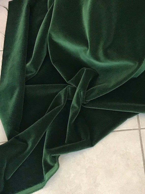 Tessuto in velluto di cotone verde, tessuto in velluto verde erba, qualità  premium di Niedieck rivestimento in velluto largo 150 cm 307 g/mq -   Italia