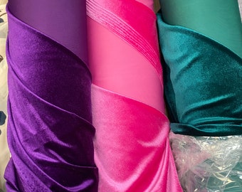 Stretch Velvet fabric royal purple stretch velvet velvet jersey velvet pink velvet, green velvet, purple velvet