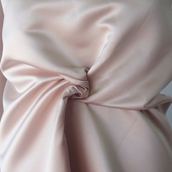 bridal duchess satin 205 g per sqm nude pink champagne pale pink shell pink duchess satin bridal semi stiff under lace 150cm 60 inches