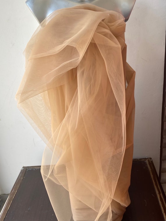 Nude Tulle Fabric, Nude Soft Small Hole Tulle Fabric, Bridal Tulle