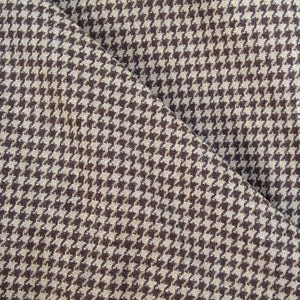 brown on beige grey on beige red navy check fabric, hounds tooth winter fabric, acrylic 150 cm