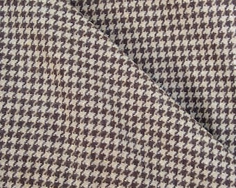 bruin op beige grijs op beige rode navy geruite stof, pied-de-tand winterstof, acryl 150 cm