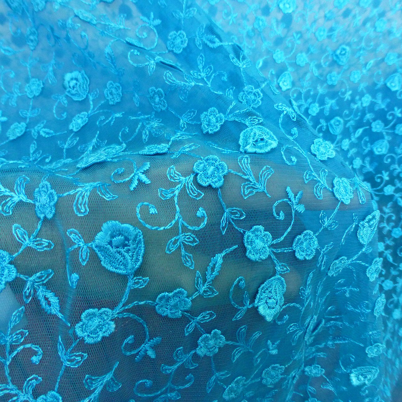 Teal cheap lace material