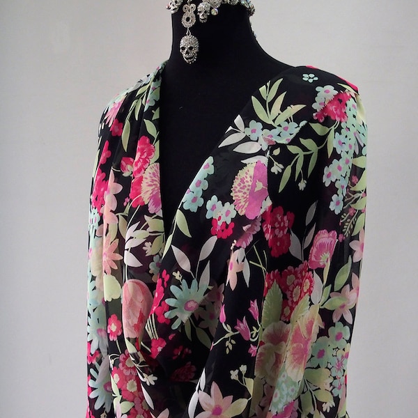 Floral Silk Fabric - Etsy