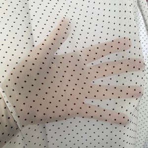 Chiffonstoff Micro dot, Chiffonstoff Mini Polka dot, Blauweißer Fleckenstoff, schwarzer und weißer Fleckenstoff Bild 7