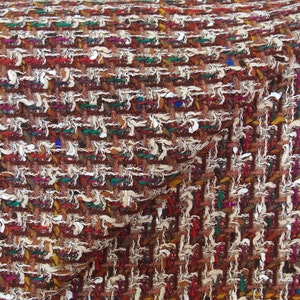 boucle tweed fabric pure wool high quality ecru russet multi color fancy wool fabric suiting jacketing skirting Dormeuil made in France