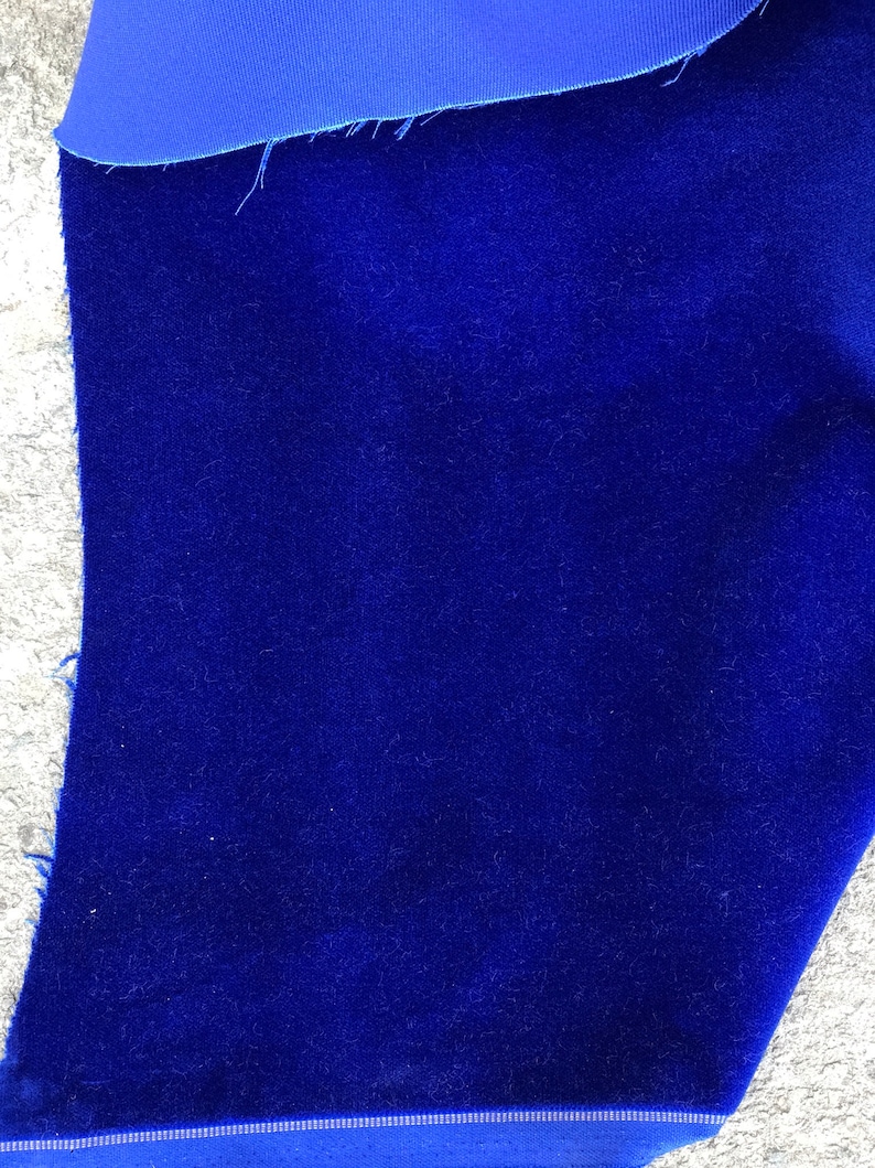 Cobalt blue cotton velvet fabric premium quality by Niedieck Etsy