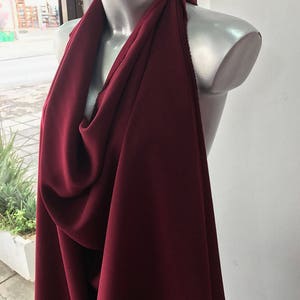 Dark red, wine Bordeaux stretch crepe fabric,  2 way stretch pebble crepe textured polyester spandex 150cm 60 inches