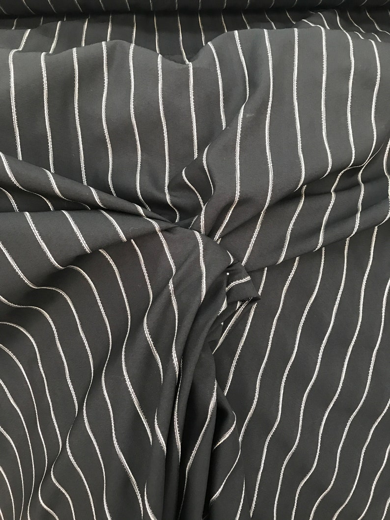 White on Black Striped Cotton Fabric Woven Stripes 150 Cm 60 - Etsy