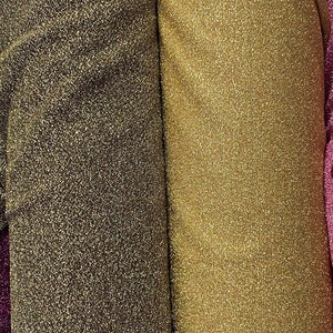 Gold Lurex jersey fabric, gold shiny jersey fabric, dance wear, gold glitter jersey fabric, lame jersey, metallic thread jersey fabric