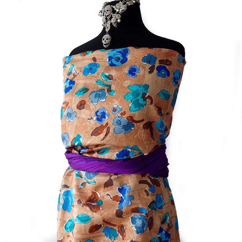 cotton Pique fabric floral multi color shift dress formal summer suiting sun dress 140cm made in Italy